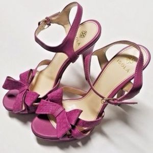 ISOLA Daena Orchid Snake Leather Bow Ankle Strap